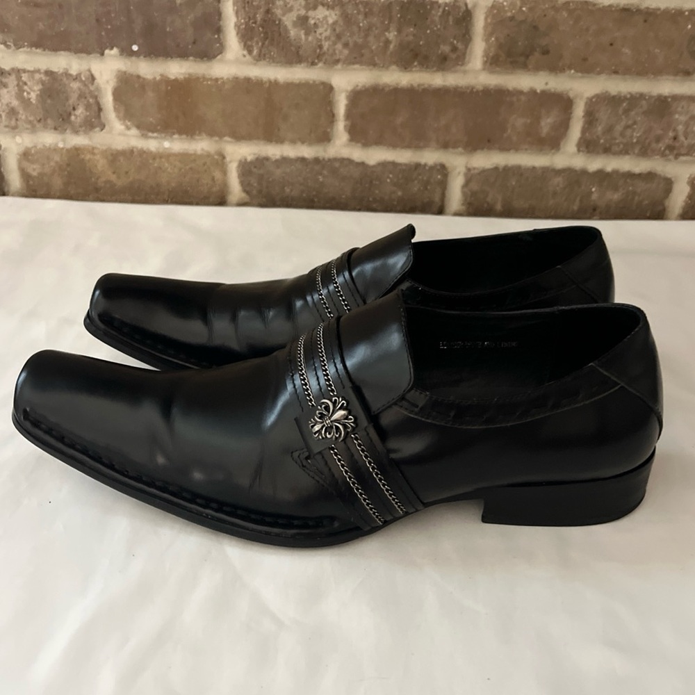 Robert Wayne Slice Black Leather Embellished Slip… - image 4